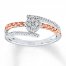 Diamond Ring 1/5 ct tw Round-cut Sterling Silver/10K Rose Gold