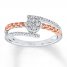 Diamond Ring 1/5 ct tw Round-cut Sterling Silver/10K Rose Gold