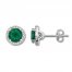 Lab-Created Emerald Earrings Sterling Silver