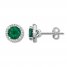 Lab-Created Emerald Earrings Sterling Silver