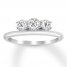 Three-Stone Diamond Ring 1/4 ct tw Round-cut Sterling Silver