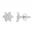 Diamond Flower Earrings 1/3 ct tw Round-cut 10K White Gold