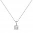 Solitaire Diamond Necklace 1 ct tw Round-cut 14K White Gold 18"