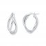 Twisted Hoop Earrings 14K White Gold