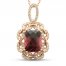 Le Vian Creme Brulee Rhodolite Necklace 1/2 ct tw Diamonds 14K Strawberry Gold 20"