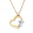 Angel Heart Necklace 14K Two-Tone Gold
