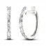 Diamond Hoop Earrings 1/4 ct tw Baguette-cut 10K White Gold