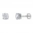 Diamond Earrings 2 ct tw Round-cut 14K White Gold