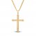 Men's Diamond-cut Cross Necklace 10K Yellow Gold 22"