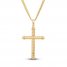 Men's Diamond-cut Cross Necklace 10K Yellow Gold 22"