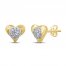 Diamond Heart Earrings 1/4 ct tw 10K Yellow Gold