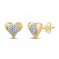 Diamond Heart Earrings 1/4 ct tw 10K Yellow Gold