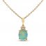 Opal & Diamond Necklace 1/20 ct tw 10K Yellow Gold 18"