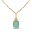 Opal & Diamond Necklace 1/20 ct tw 10K Yellow Gold 18"