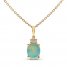 Opal & Diamond Necklace 1/20 ct tw 10K Yellow Gold 18"