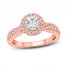 Diamond Engagement Ring 5/8 ct tw Round-cut 18K Rose Gold