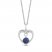 Hallmark Diamonds Blue Sapphire Heart Necklace 1/10 ct tw Round-Cut Sterling Silver 18"