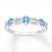 Blue Topaz Ring 1/15 ct tw Diamonds 10K White Gold