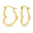 Stamped Heart Earrings 14K Yellow Gold