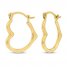 Stamped Heart Earrings 14K Yellow Gold