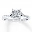 Engagement Ring 1/3 ct tw Diamonds 10K White Gold