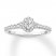 Diamond Engagement Ring 1/2 ct tw Oval/Round 14K White Gold