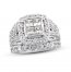 Diamond Engagement Ring 4-3/4 ct tw Princess/Round 14K White Gold