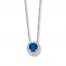 Lab-Created Blue & White Sapphire Necklace Sterling Silver