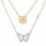 Butterfly Layered Necklace 1/10 ct tw Diamonds 10K Yellow Gold