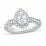 Diamond Teardrop Ring 7/8 ct tw Round-cut 10K White Gold