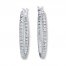 Diamond Hoop Earrings 1/15 ct tw Round-cut Sterling Silver