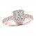 Leo Diamond Engagement Ring 3/4 ct tw Princess/Round 14K Rose Gold