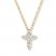 Diamond Cross Necklace 1/10 ct tw Round-cut 10K Yellow Gold