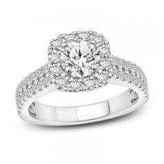 Diamond Engagement Ring 1-3/8 ct tw Round-cut 14K White Gold