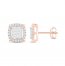Diamond Earrings 1/2 ct tw Princess/Round-Cut 10K Rose Gold