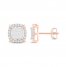 Diamond Earrings 1/2 ct tw Princess/Round-Cut 10K Rose Gold