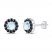 Aquamarine Earrings 7/8 ct tw Black Diamonds Sterling Silver