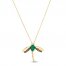 Le Vian Emerald Dragonfly Necklace 1/5 ct tw Diamonds 14K Honey Gold 18"