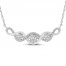 Diamond Fashion Necklace 1/4 ct tw Round-cut 10K White Gold 18"