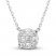 Diamond Necklace 3/8 ct tw Round/Princess 10K White Gold 18"