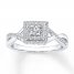 Diamond Ring 1/3 ct tw Round-cut 10K White Gold