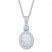 Lab-Created Opal & Blue Topaz Necklace Sterling Silver