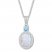 Lab-Created Opal & Blue Topaz Necklace Sterling Silver
