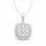 Diamond Necklace 1/2 ct tw Round-Cut 10K White Gold 18"