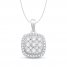 Diamond Necklace 1/2 ct tw Round-Cut 10K White Gold 18"