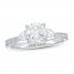 Neil Lane Premiere Diamond Engagement Ring 2 ct tw Round/Princess 14K White Gold
