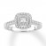 Diamond Engagement Ring 1/2 ct tw Princess/Round-cut 14K White Gold