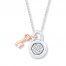 Lock & Key Necklace 1/15 cttw Diamonds Sterling Silver/10K Gold