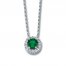 Lab-Created Emerald Sterling Silver Necklace