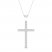 Diamond Cross Necklace 1/2 ct tw Round-Cut 10K White Gold 18"